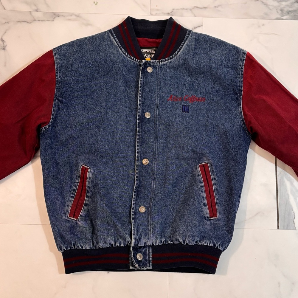 🌺Hartwell ViaSport🌺 Hummingbird Embroidered Denim Bomber Jacket - Picture 3 of 6